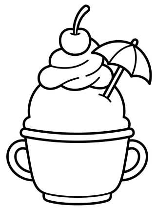 Desenho de Fun Ice Cream Sundae Glass para colorir e imprimir grátis