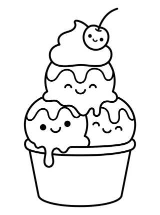 Desenho de Enchanted Ice Cream Cup with Whipped Cream para colorir e imprimir grátis