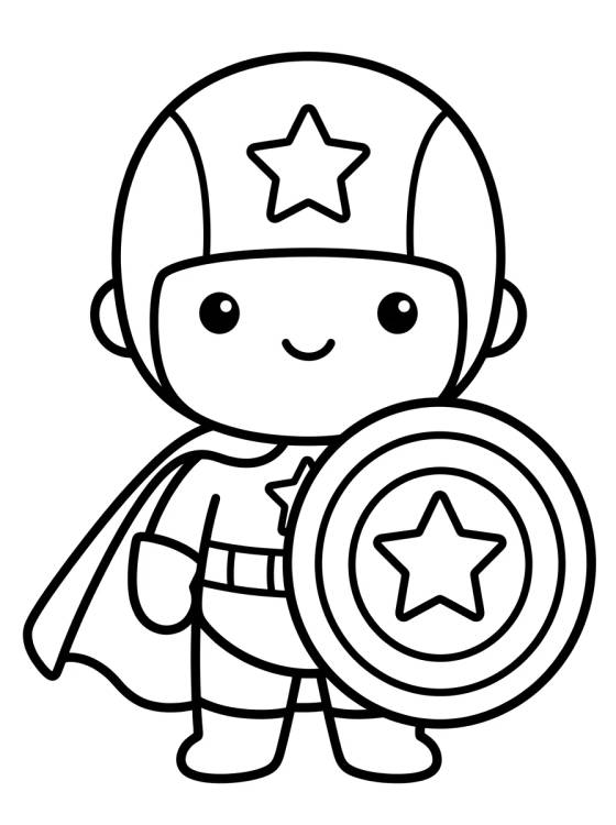 Desenho de Cute Captain with Shield para colorir e imprimir grátis
