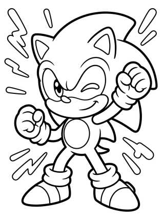 Desenho de Chibi Super Sonic in a Powerful Pose para colorir e imprimir grátis