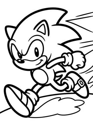 Desenho de Super Sonic Running Fast para colorir e imprimir grátis