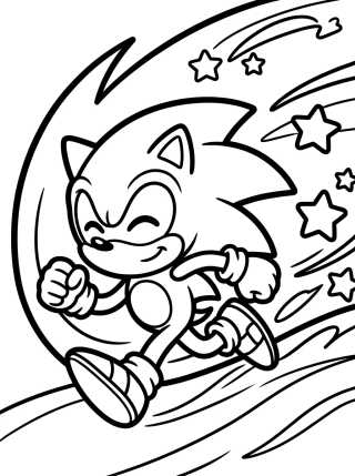 Desenho de Super Sonic Running Fast para colorir e imprimir grátis