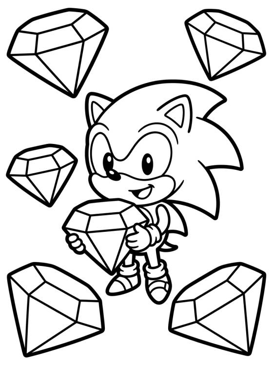Desenho de Super Sonic and the Chaos Emeralds para colorir e imprimir grátis