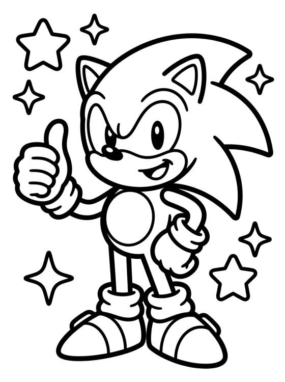 Desenho de Super Sonic Giving a Thumbs Up para colorir e imprimir grátis