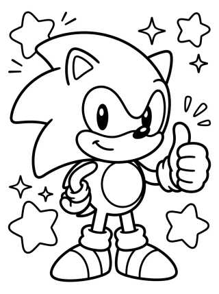 Desenho de Super Sonic Giving a Thumbs Up para colorir e imprimir grátis