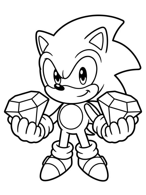 Desenho de Super Sonic Holding the Chaos Emeralds para colorir e imprimir grátis