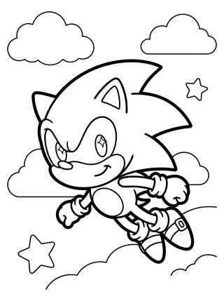 Desenho de Kawaii Flying Super Sonic para colorir e imprimir grátis