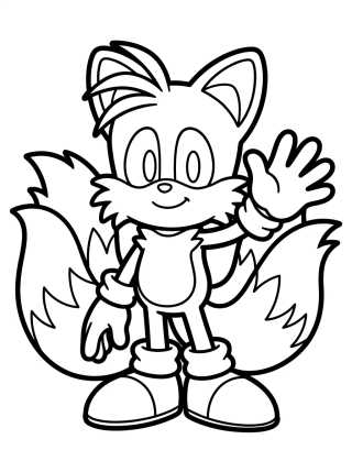 Desenho de Happy Waving Tails para colorir e imprimir grátis
