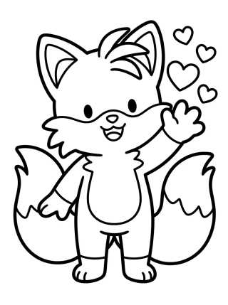 Desenho de Happy Waving Tails para colorir e imprimir grátis