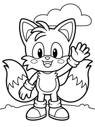 Desenho de Cute Waving Tails para colorir e imprimir grátis