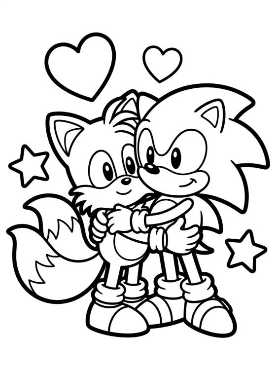 Tails and Sonic Friends para colorir Desenho de Tails and Sonic Friends para colorir e imprimir grátis