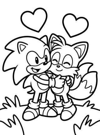 Desenho de Sonic and Tails Best Friends para colorir e imprimir grátis