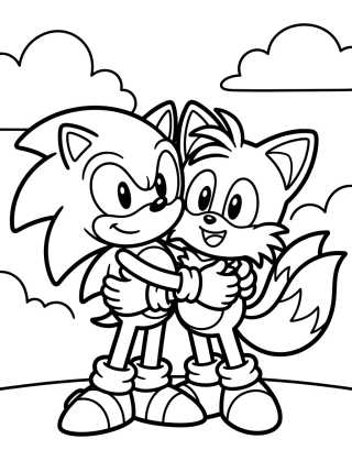 Desenho de Tails and Sonic Best Friends para colorir e imprimir grátis