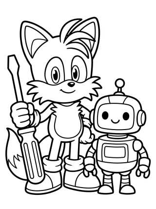 Desenho de Tails the Inventor with Screwdriver para colorir e imprimir grátis