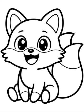 Desenho de Smiling Kawaii Tails para colorir e imprimir grátis