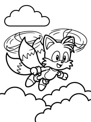 Desenho de Tails Flying High para colorir e imprimir grátis