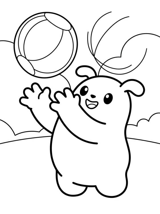 Tito Playing with a Ball para colorir Desenho de Tito Playing with a Ball para colorir e imprimir grátis