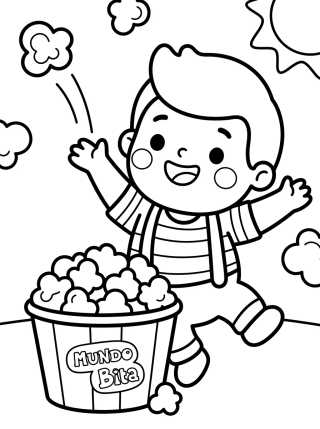 Desenho de Tito Playing with Popcorn para colorir e imprimir grátis