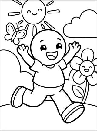 Desenho de Tito Playing in the Park para colorir e imprimir grátis
