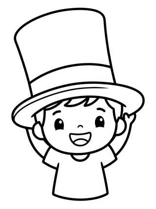 Desenho de Tito Wearing Bita's Top Hat para colorir e imprimir grátis