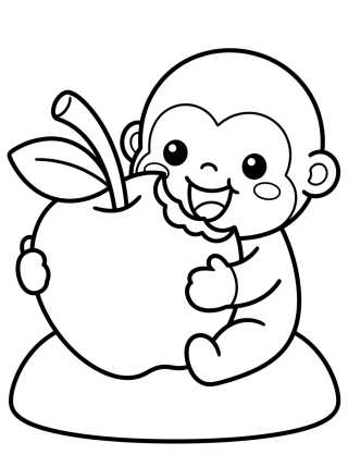 Desenho de Tito Eating an Apple para colorir e imprimir grátis
