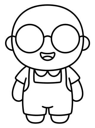 Desenho de Tito Smiling with Glasses para colorir e imprimir grátis