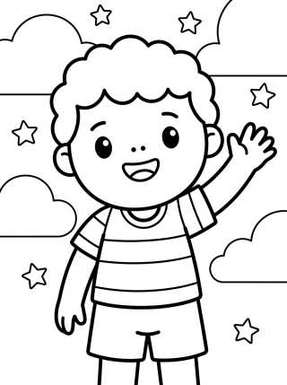 Desenho de Tito Smiling and Waving para colorir e imprimir grátis