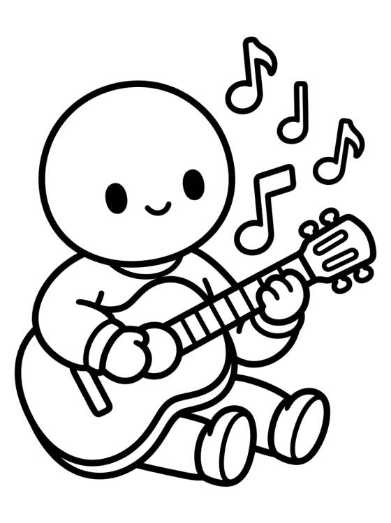 Tito Playing Guitar para colorir Desenho de Tito Playing Guitar para colorir e imprimir grátis