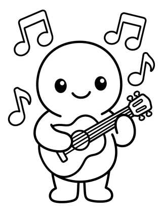 Desenho de Tito Playing the Guitar para colorir e imprimir grátis