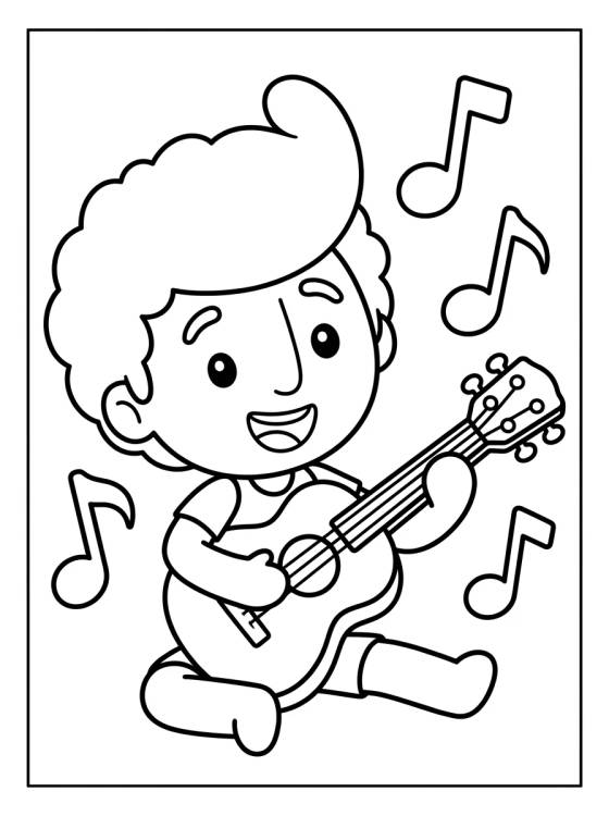Tito Playing the Guitar para colorir Desenho de Tito Playing the Guitar para colorir e imprimir grátis
