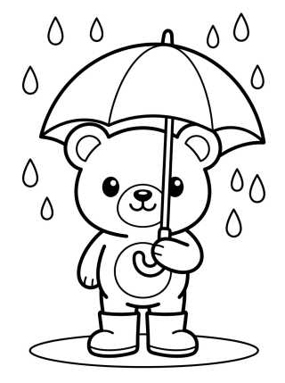Desenho de Bobbie Bear on a Rainy Day para colorir e imprimir grátis