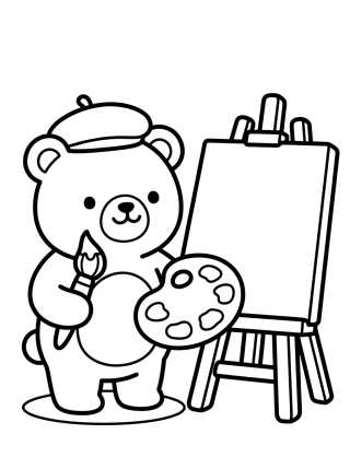 Desenho de Bobbie Bear the Painter para colorir e imprimir grátis