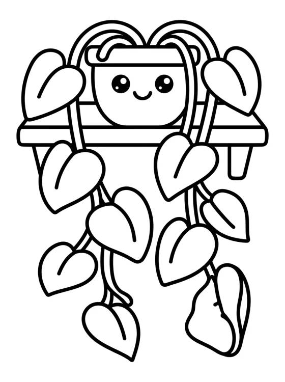 Desenho de Hanging Plant on a Shelf para colorir e imprimir grátis