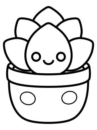 Desenho de Cute Succulent in a Small Pot para colorir e imprimir grátis