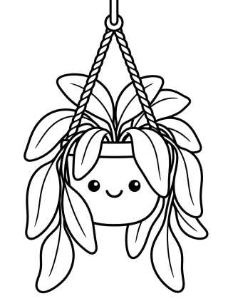 Desenho de Hanging Plant Pot para colorir e imprimir grátis