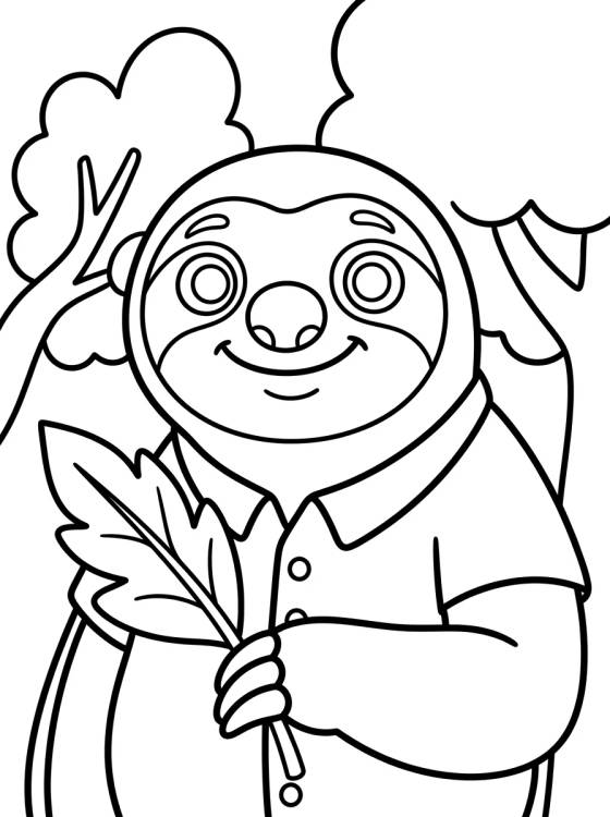 Desenho de Cute Flash the Sloth para colorir e imprimir grátis