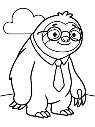 Desenho de Flash the Cute Sloth para colorir e imprimir grátis