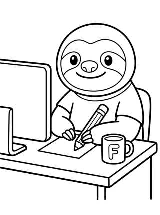 Desenho de Flash the Sloth Working para colorir e imprimir grátis