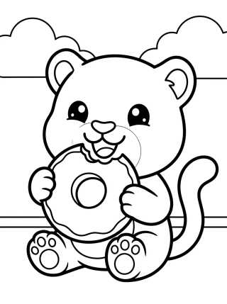 Desenho de Clawhauser Eating a Donut para colorir e imprimir grátis