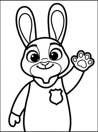 Desenho de Smiling Judy Hopps para colorir e imprimir grátis