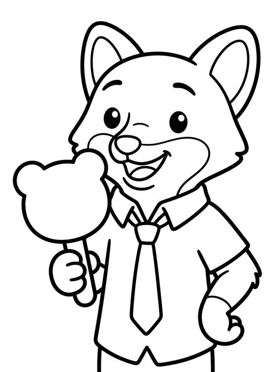 Desenho de Nick Wilde the Friendly Fox para colorir e imprimir grátis