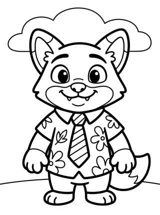 Desenho de Smiling Nick Wilde para colorir e imprimir grátis