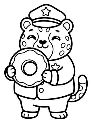 Desenho de Officer Clawhauser with a Donut para colorir e imprimir grátis